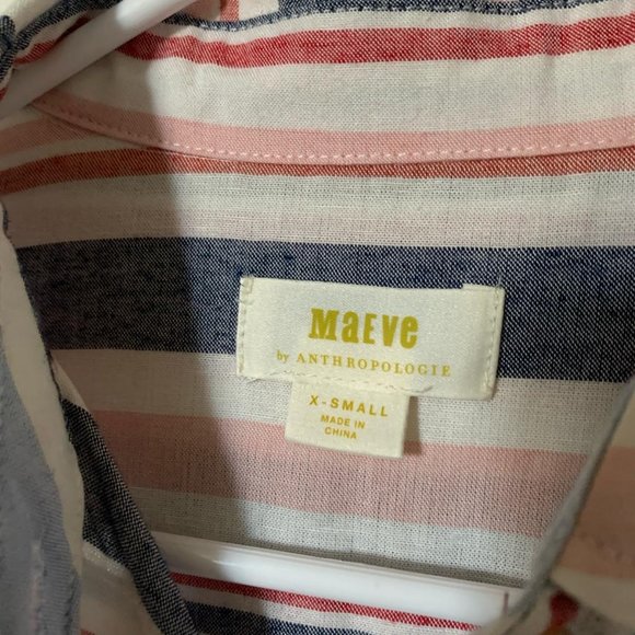 Anthropologie Maeve striped Chatham buttons down linen blend - Picture 5 of 7